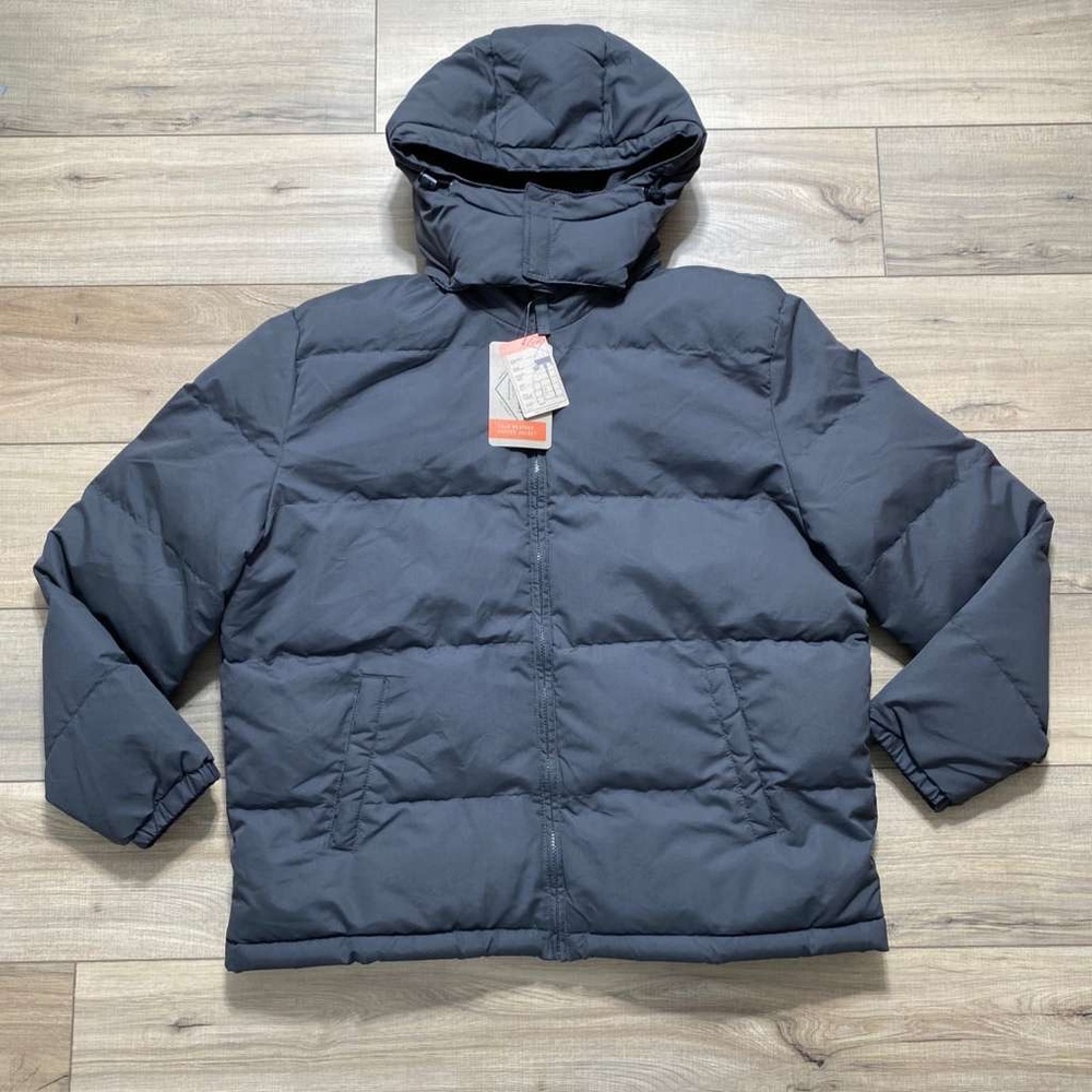 St. John's Bay Cold Weather Full Zip Puffer Jacket Size XL Dark Charcoal